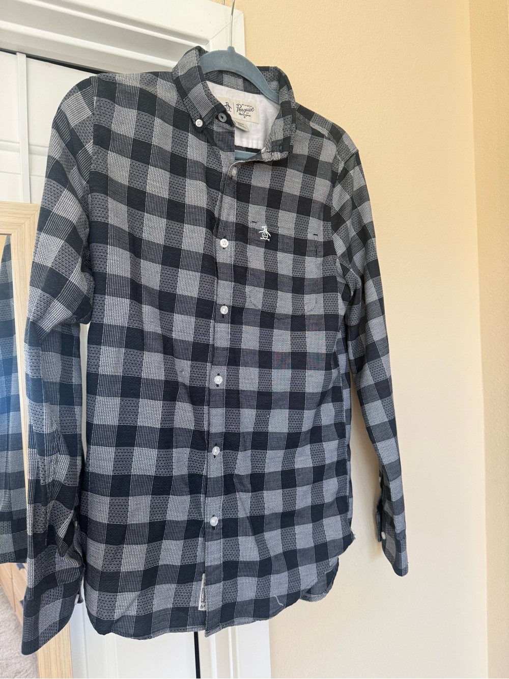 Original Penguin Black & Gray Plaid Button-Down Shirt